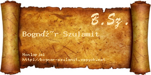 Bognár Szulamit névjegykártya