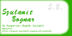 szulamit bognar business card